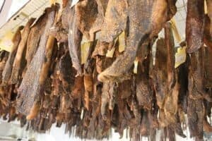 Hanging biltong