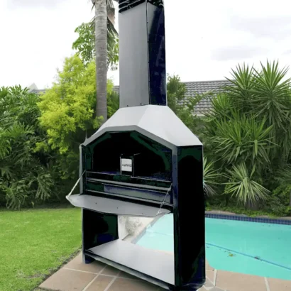 LET'S BRAAI Free Standing Braai - 1.2m Mild Steel Charcoal and Wood Fire BBQ grill 2