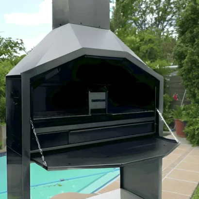 LET'S BRAAI Free Standing Braai - 1.2m Mild Steel Charcoal and Wood Fire BBQ grill 2