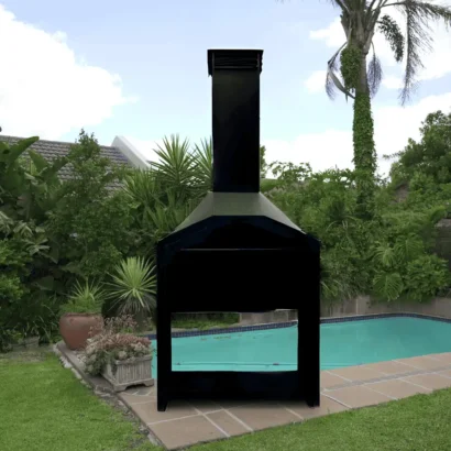 LET'S BRAAI Free Standing Braai - 1.2m Mild Steel Charcoal and Wood Fire BBQ grill 2