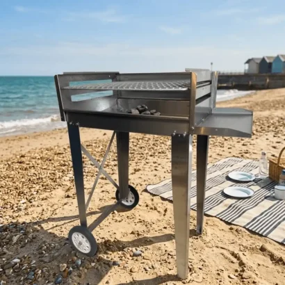 430 Stainless Steel Charcoal and Wood Fire BBQ - 600mm Mobile Braai